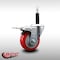 Service Caster 3.5'' SS Red Poly Swivel 3/4'' Expanding Stem Caster Total Lock Brake SCC-SSEXTTL20S3514-PPUB-RED-34 - alternate 3